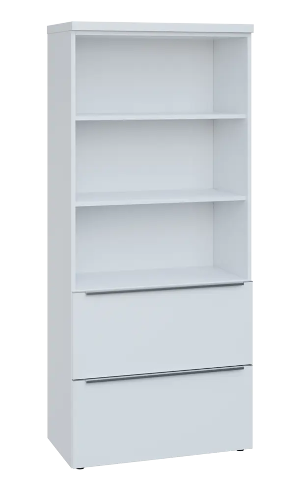 SIN 5 - 82ZN kancelářská skříň, 2-zásuvková/nika, 1820x800x400, bílá